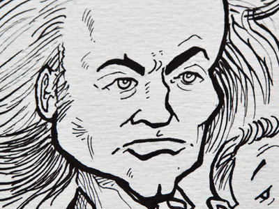 Ludwig van Beethoven, as drawn by Paul Ackley.