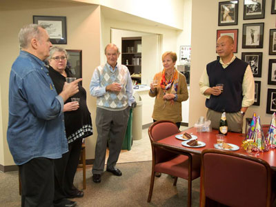 While Beethoven`s Ninth Symphony played, we stood around eating cake and telling stories about the old days.