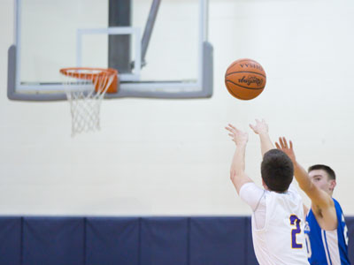 If the basket`s in sight, the ball`s going up.  But most of them go in.