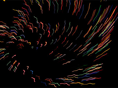 Fourth of July fireworks?  No, outdoor Christmas tree!