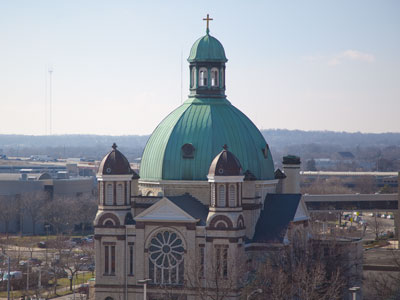 Who needs a drone?  A tall parking garage will do.