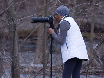 One of my faithful photography workshop participants was also outside taking pictures today.  I was so proud of her!