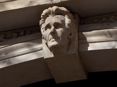 A shadowy figure is watching from above.