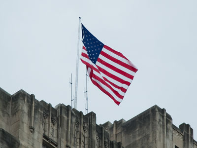 The flagpole is now fixed and the falcon has calmed down (see February 2 above).