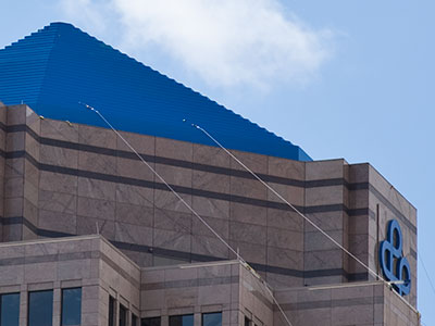 The new library is going to be purple and blue.