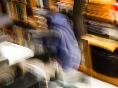 Passing through the living room.