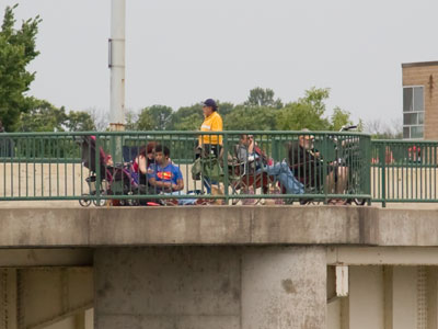 Two and a half hours early for the fireworks show.