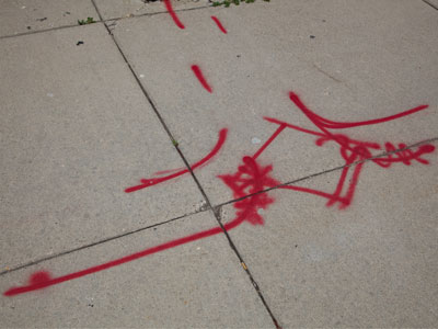 The Chinese character for `dig here.`