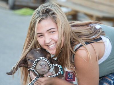 A girl and a goat (see September 2, 2004).