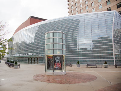 Inside the concert hall.