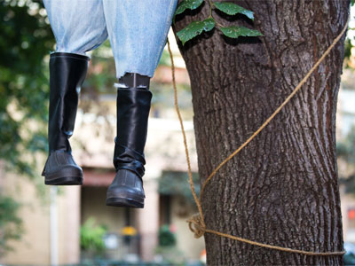 Possibly a Halloween decoration, or a particularly offensive political statement.