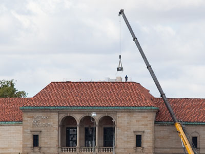 On the roof, it`s peaceful as can be.  GERRY GOFFIN
