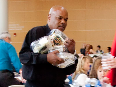 My second annual photograph of someone dropping lunch at TEDx Dayton (see October 16, 2015).