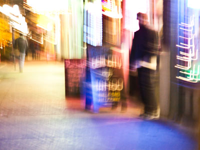 When I reach the tattoo shops, I know I`m nearly home.