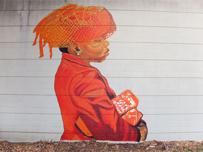 This design by Morris Howard, painted by Amanda Westbeld and BK Elias, brings beauty to downtown.