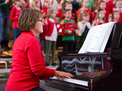 I was the only one not dressed in red or green.