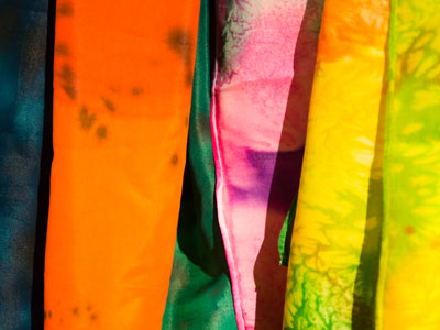 Silk scarves by Enid Tangeman now available at the Dayton Visual Arts Center.