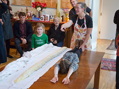 Kids are measured to see if they`re big as the strudel.
