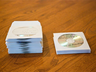 Slowly resolving my data storage crisis (see January 3 above), I`m copying CDs (left) onto DVDs (right).
