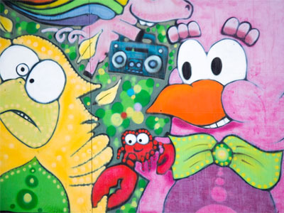 Happy faces downtown.