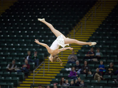 This acrobat came all the way from Russia to risk her life in front of a handful of spectators in Dayton, Ohio.