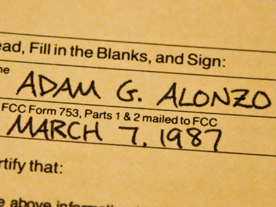 My first day on the radio at WDPR was 30 years ago.  My handwriting was a lot better back then.