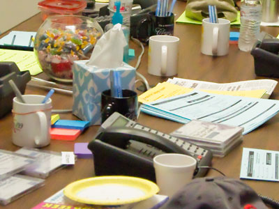 Pledge room paraphernalia.