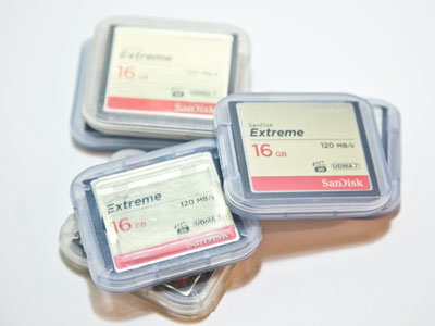 Memory cards full of color guard photos.