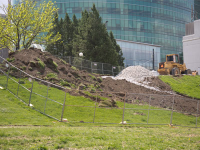 Significant work will be done on the levy (see April 16 above).  I asked the workers if they were putting in a water slide and was disappointed by their response.