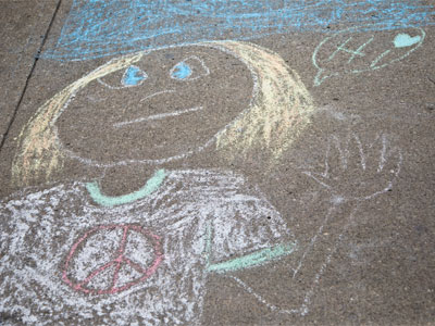 Chalk art?  Sadly, no.