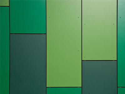 The new library is grotesque green.