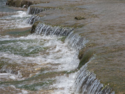 After springtime floods, the river is settling down now.