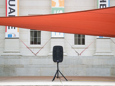 Today`s entertainment at Courthouse Square.