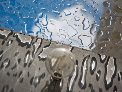 I foolishly ventured outside without an umbrella.