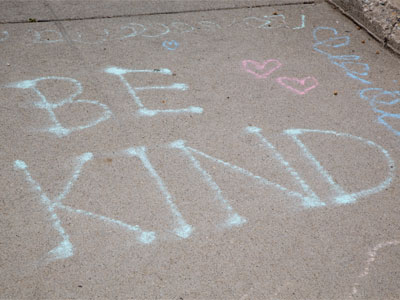 Wise words from the sidewalk.