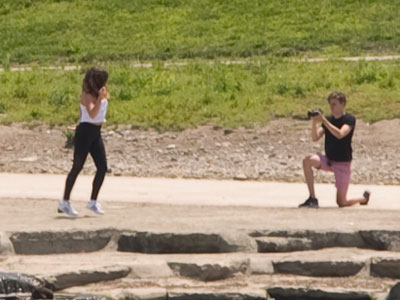 It was kind of hot and sunny for a photo shoot.