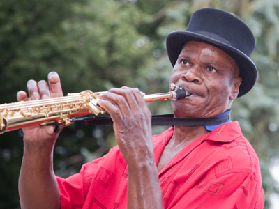 I`ve seen him around town and taken his picture before, but just tonight I learned that his name is Edde Osborne (see June 11, 2017).
