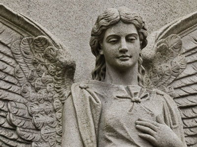 Angels in the early morning	may be seen the dews among,	stooping, plucking, smiling, flying.  EMILY DICKINSON