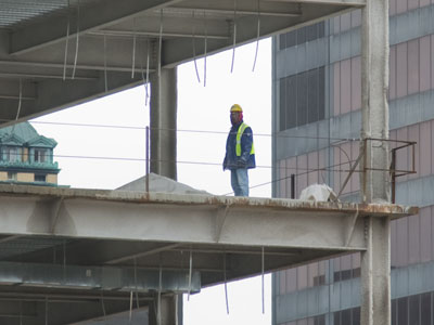 A man and his superstructure.