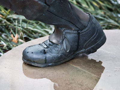 Better than a steel-toed boot, this one is bronze.