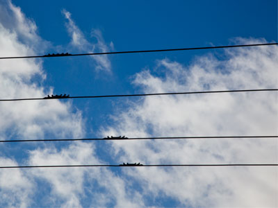 A line of clouds is moving into the area.
