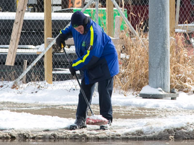Despite the snow, it was a beautiful sunny afternoon.
