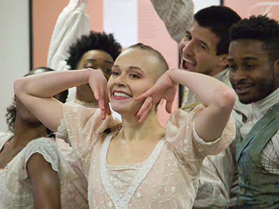 When Angelina Johnson comes a-swingin` down de line. PAUL LAURENCE DUNBAR