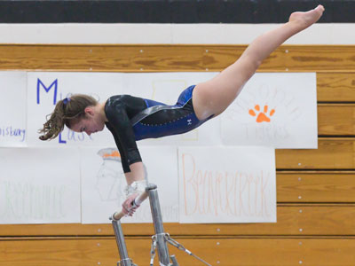 All of the high school gymnasts in the area were here.
