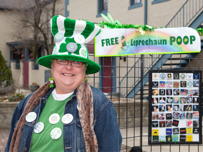 She was handing out free leprechen poop to everyone.