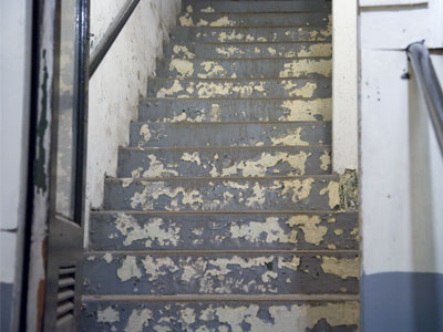 Not an art project:  the stairway at my parking garage.