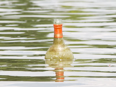 There may have been a message in the bottle, but I wasn`t going to get my shoes wet to find out.