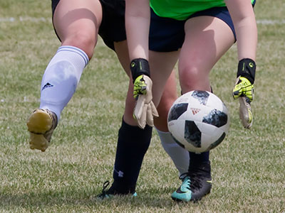 Hands usually have the advantage over feet.