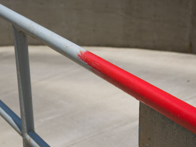 Here`s where someone ran out of paint -- or motivation.