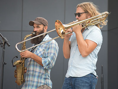 They performed the song on stage in the evening, and another band picked up their instruments and joined in.